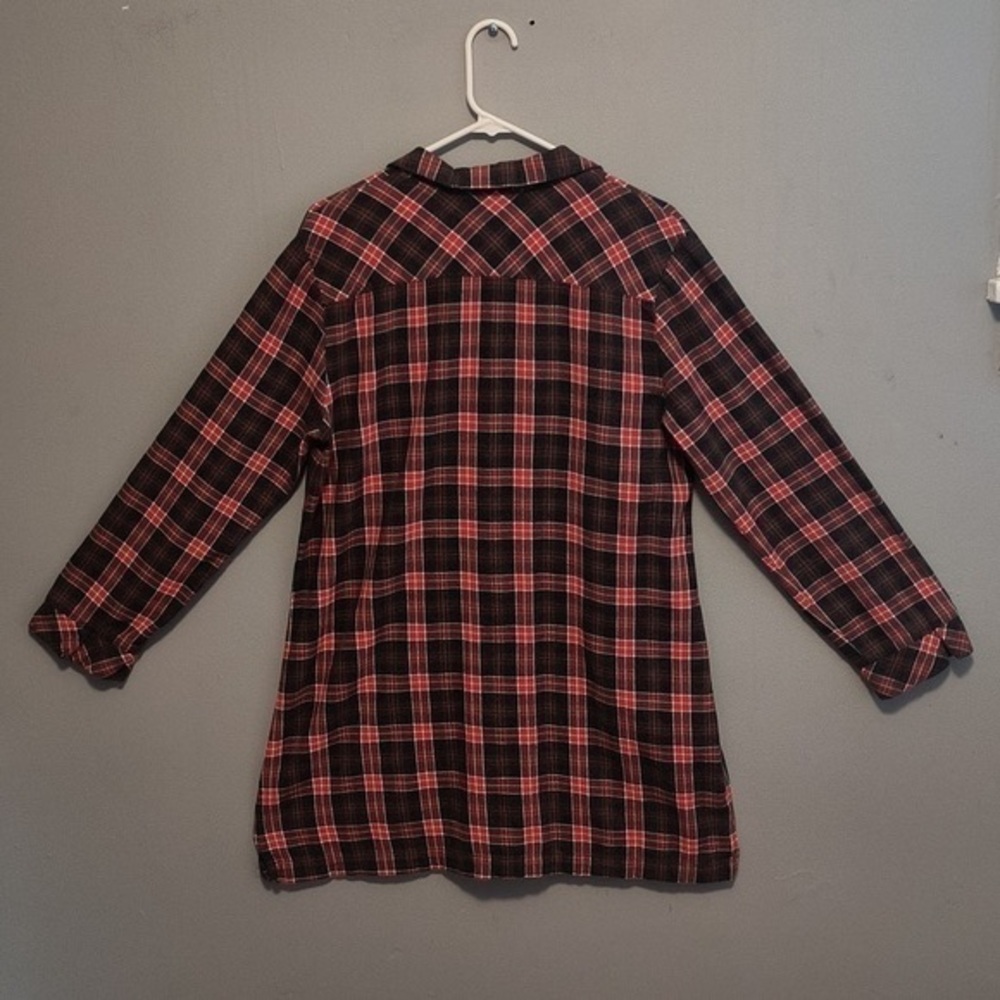 Joe Fresh Women's Medium Red  & Black Button-Up Shirt